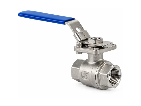 Кран шаровой DN.ru 3/8″ Ду10 PN63 ZGY, полнопроходной, двухходовой, материал корпуса - нержавеющая сталь CF8M/AISI 316, внутренняя резьба, уплотнение - PTFE, с ISO-фланцем и рукояткой (BV3232P(2pc)-FP-T-ISO-H)