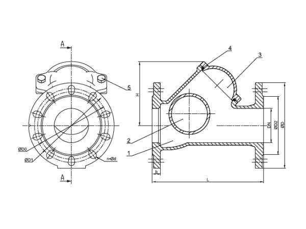 Обратный клапан шаровой фланцевый чугунный REON тип RSV34-T DN 40 / Ду 40