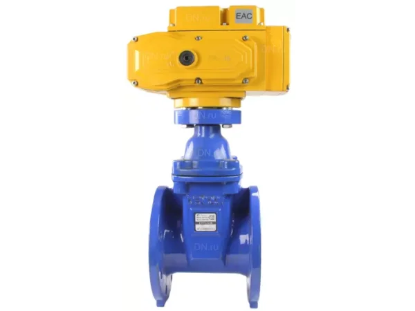 Задвижка клиновая Dendor 47GVA Ду50 PN16 фланцевая, клин - обрезиненный, шпиндель - невыдвижной, корпус - чугун, уплотнение - EPDM, с электроприводом DN.ru MT-N-010EM-О1-220VAC-У1