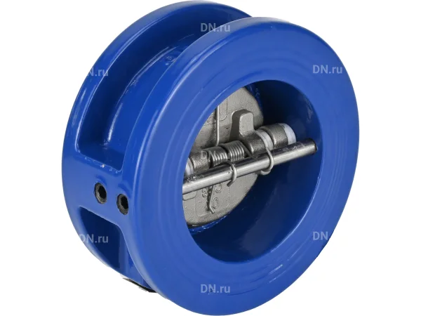 Клапан обратный лепестковый двухстворчатый DN.ru Ду40 PN16 межфланцевый, корпус - чугун GG25, диск - нержавеющая сталь, уплотнение - EPDM (VCL2-1131E-Fb)