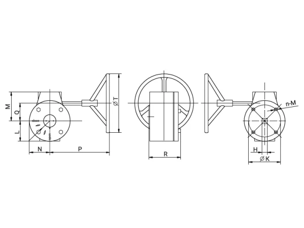 Редуктор для дисковых поворотных затворов REON тип RSV98 DN 40 / Ду 40