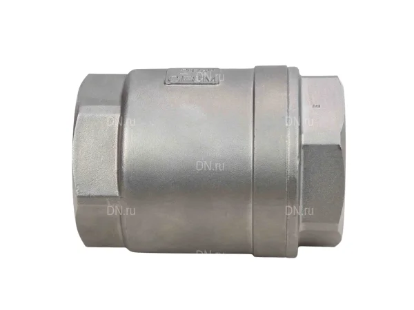 Клапан обратный DN.ru 2 1/2″ Ду65 Ру40 резьбовой, пружинный, корпус - нержавеющая сталь CF8M/AISI 316, диск - нержавеющая сталь 316, уплотнение - металл (VCS3232-T)