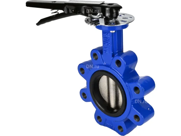 Затвор дисковый поворотный DN.ru WBV1616N-2W-Fb-H Ду100 PN16 LUG межфланцевый, корпус - чугун QT450, диск - чугун QT450, уплотнение - NBR, с рукояткой