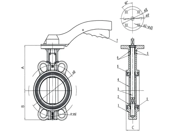 Дисковый поворотный затвор с алюминиевой рукояткой REON тип RSV84RED DN 40 / Ду 40 PN 16