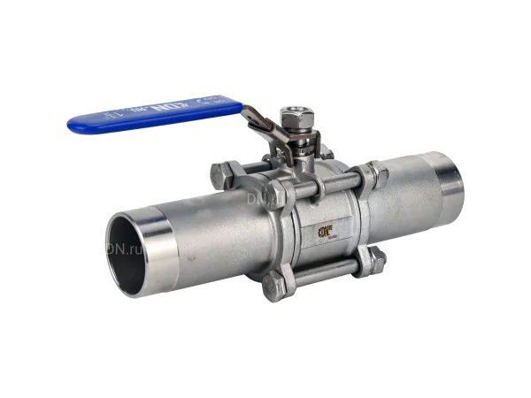 Кран шаровой DN.ru BV3131P(3pc)-FP-W-H DN 10 / Ду 10 PN 63 под приварку AISI 304 PTFE