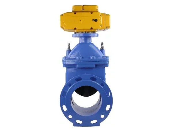 Задвижка клиновая Tecofi VOC 4241 Ду40 PN16 фланцевая, клин - обрезиненный, шпиндель - невыдвижной, корпус - чугун, уплотнение - EPDM, с электроприводом DN.ru MT-N-005EM-О1-380VAC-У1