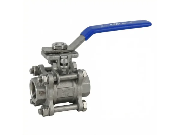 Кран шаровой DN.ru 1/2″ Ду15 PN63 полнопроходной, нержавеющая сталь AISI 316, резьбовой, с ISO фланцем и рукояткой (BV3232P(3pc)-FP-T-ISO-H)