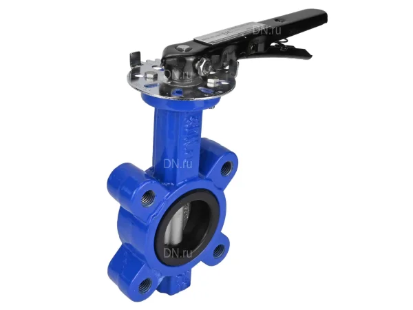 Затвор дисковый поворотный DN.ru WBV1631E-2W-Fb-H Ду50 PN16 LUG межфланцевый, корпус - чугун QT450, диск - нержавеющая сталь 304, уплотнение - EPDM, с рукояткой