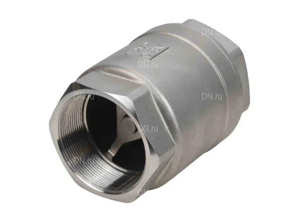Клапан обратный DN.ru 2 1/2″ Ду65 PN40 резьбовой, пружинный, корпус - нержавеющая сталь CF8M/AISI 316, диск - нержавеющая сталь 316, уплотнение - металл (VCS3232-T)