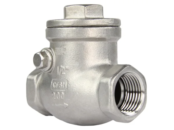Клапан обратный DN.ru 1/2″ Ду15 PN16 муфтовый, поворотный, корпус - нержавеющая сталь CF8M/AISI 316, диск - нержавеющая сталь AISI 316, уплотнение - PTFE (VCT3232-T)