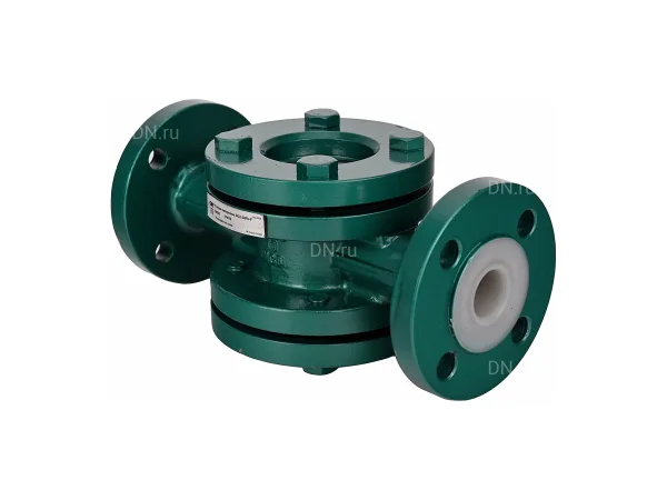 Стекло смотровое футерованное DN.ru SG2-34Flr-F тип В ГОСТ 21836-2021 Ду25 PN16, углеродистая сталь WCB, фланцевое
