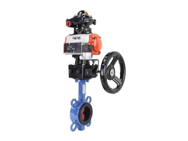 Затвор дисковый поворотный Tecofi VPI 4449 Ду250 PN16 корпус - чугун GGG50, диск - нержавеющая сталь, уплотнение EPDM, с пневмоприводом DN.ru DA-140, пневмораспределителем 4M310-08 DC24V, БКВ APL-210N и ручным дублером HDM-4