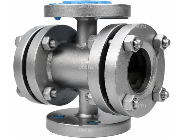 Стекло смотровое DN.ru SG2-32S-F тип В ГОСТ 21836-2021 Ду15 PN40 нержавеющая сталь 316, фланцевое