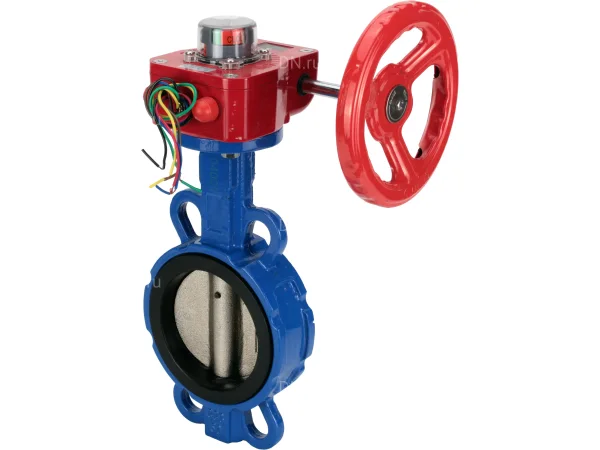 Затвор дисковый поворотный DN.ru WBV1413E-2W-Fb-H Ду40 PN16 межфланцевый, корпус - чугун GGG50, диск - чугун GGG40, уплотнение - EPDM, 9х9, F05, с редуктором HGBF RQN1-180Z с индикатором положения и датчиком обратной связи