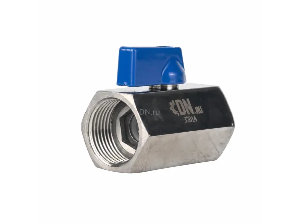Кран шаровой DN.ru 3/8″ Ду10 PN63 корпус - пищевая нержавеющая сталь AISI 304 (аналог 08Х18Н10), неполнопроходной, внутренняя/внутренняя резьба, уплотнение - PTFE, с рукояткой (BV3131P-SP-T-H)
