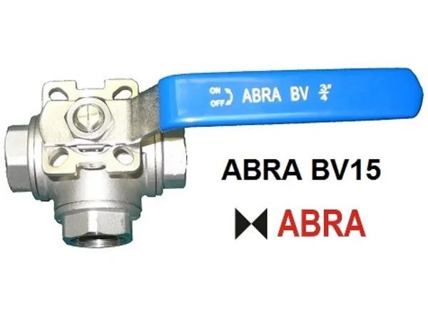 Кран шаровой резьба с ISO фл.трехходовой SS316 ABRA-BV15-008 T-порт