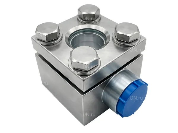 Стекло смотровое DN.ru SG1-21G-T тип В ГОСТ 21836-2021 Ду15 PN40 одностороннее, материал - углеродистая сталь, резьбовое
