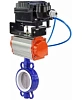 Затвор дисковый поворотный DN.ru WBV3432P-2W-Fb-H Ду50 Ру16, корпус - углеродистая сталь WCB, диск - нержавеющая сталь 316L, уплотнение - PTFE, с пневмоприводом PA-DA-083 и с электропневматическим поворотным позиционером YT-1000RSN с обратной связью Нижний Новгород