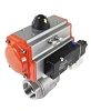 Кран шаровой DN.ru BV3232P(2pc)-FP-T-ISO-H Ду15 Ру63, полнопроходной внутреннняя резьба, нержавеющая сталь SS316, уплотнение - PTFE, с пневмоприводом PA-DA-052 двойного действия, с пневмораспределителем 4V320-08 220В Нижний Новгород