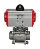 Кран шаровой DN.ru BV3232P(3pc)-FP-W-ISO-H Ду65 Ру25 полнопроходной двухходовой, нержавеющая сталь SS316, под приварку, уплотнение - PTFE, с пневмоприводом DN.ru PA-DA-83 двойного действия Нижний Новгород