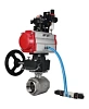 Кран шаровой DN.ru BV3232P(2pc)-FP-T-ISO-H Ду25 Ру63, полнопроходной внутреннняя резьба, нержавеющая сталь SS316, PTFE, с пневмоприводом PA-DA-052, с пневмораспределителем 4V320-08 220В, с БКВ APL-210N, с ручным дублером MON1-250-T26-ISO, с БПВ AFC2000 Нижний Новгород