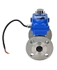 Кран шаровой DN.ru BV3232P(3pc)-FP-F-ISO-H Ду25 Ру40 трехсоставной из нержавеющей стали SS316, фланцевый, уплотнение - PTFE, полнопроходной с электроприводом DN.ru QT-N-003EM-O1-12VDC-У1 blue Нижний Новгород