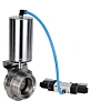 Затвор дисковый поворотный DN.ru WBV3131S-2W-T-H Ду65 Ру10 резьбовой, пищевая нержавеющая сталь 304, уплотнение – Silicon, с пневмоприводом DN.ru PA-SA-85 и пневмораспределителем DN.ru 4V320-10 220В Нижний Новгород