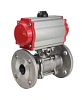 Кран шаровой DN.ru BV3131P(3pc)-FP-F-ISO-H Ду40 Ру40 полнопроходной трехсоставной, нержавеющая сталь SS304, фланцевый, уплотнение - PTFE, с пневмоприводом DN.ru PA-DA-065 двойного действия Нижний Новгород