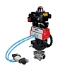 Кран шаровой DN.ru BV3232P(3pc)-FP-W-ISO-H Ду25 Ру63, полнопроходной под приварку, нержавеющая сталь SS316, PTFE, с пневмоприводом PA-DA-052 двойного действия, с пневмораспределителем 4V320-08 220В, с БКВ APL-410N EX, с ручным дублером MON1-250-T26-ISO Нижний Новгород