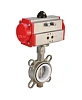 Затвор дисковый поворотный DN.ru WBV3232P-2W-Fb-H Ду200 Ру16, корпус - нержавеющая сталь 316L, диск - нержавеющая сталь 316L, уплотнение - PTFE, с пневмоприводом DN.ru PA-SA-210 с возвратными пружинами Нижний Новгород