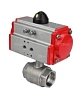 Кран шаровой DN.ru BV3232P(2pc)-FP-T-ISO-H Ду65 Ру40 полнопроходной двухходовой, нержавеющая сталь 316, внутренняя резьба, уплотнение - PTFE, с пневмоприводом с возвратными пружинами PA-SA-105 Нижний Новгород