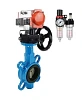 Затвор дисковый поворотный DN.ru WBV1432N-2W-Fb-H Ду65 Ру16 корпус - чугун GGG50, диск - нержавеющая сталь 316L, уплотнение - NBR, с пневмоприводом DN.ru PA-DA-065, пневмораспределителем 4V320-08 AC220V, ручным дублером MON1-250-T26-ISO и БПВ AFC2000 Нижний Новгород